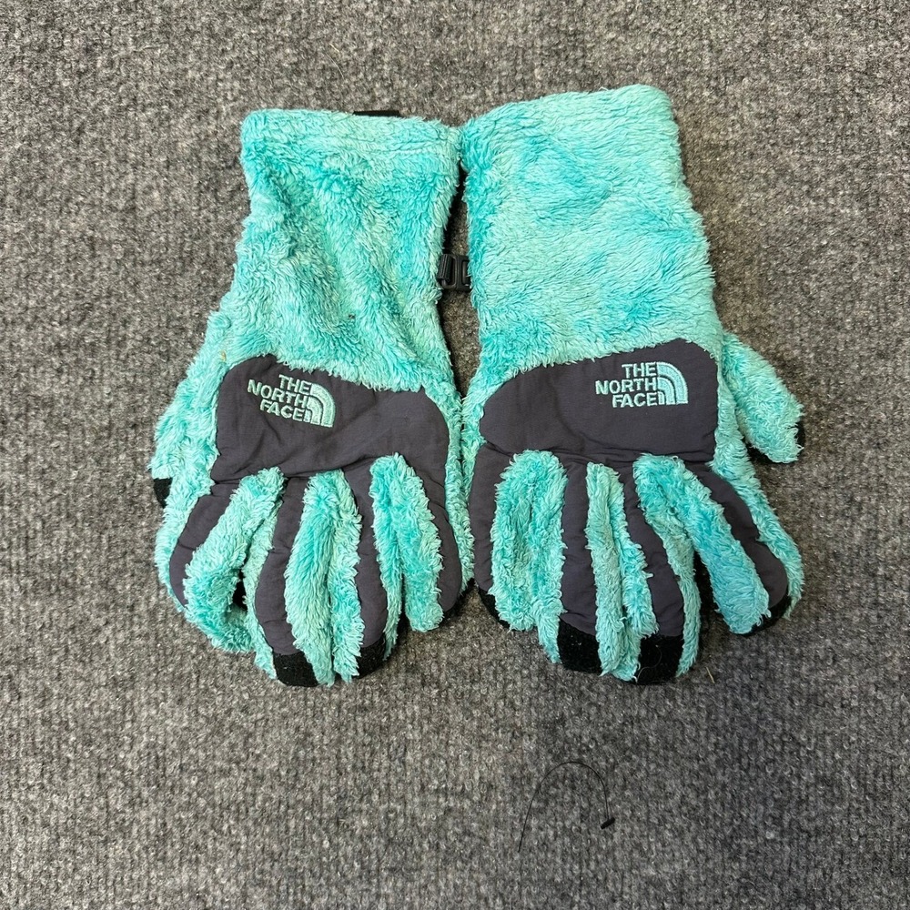 The North Face Gloves Womens Size S Aqua Blue Denali High Pile Fleece Etip Good